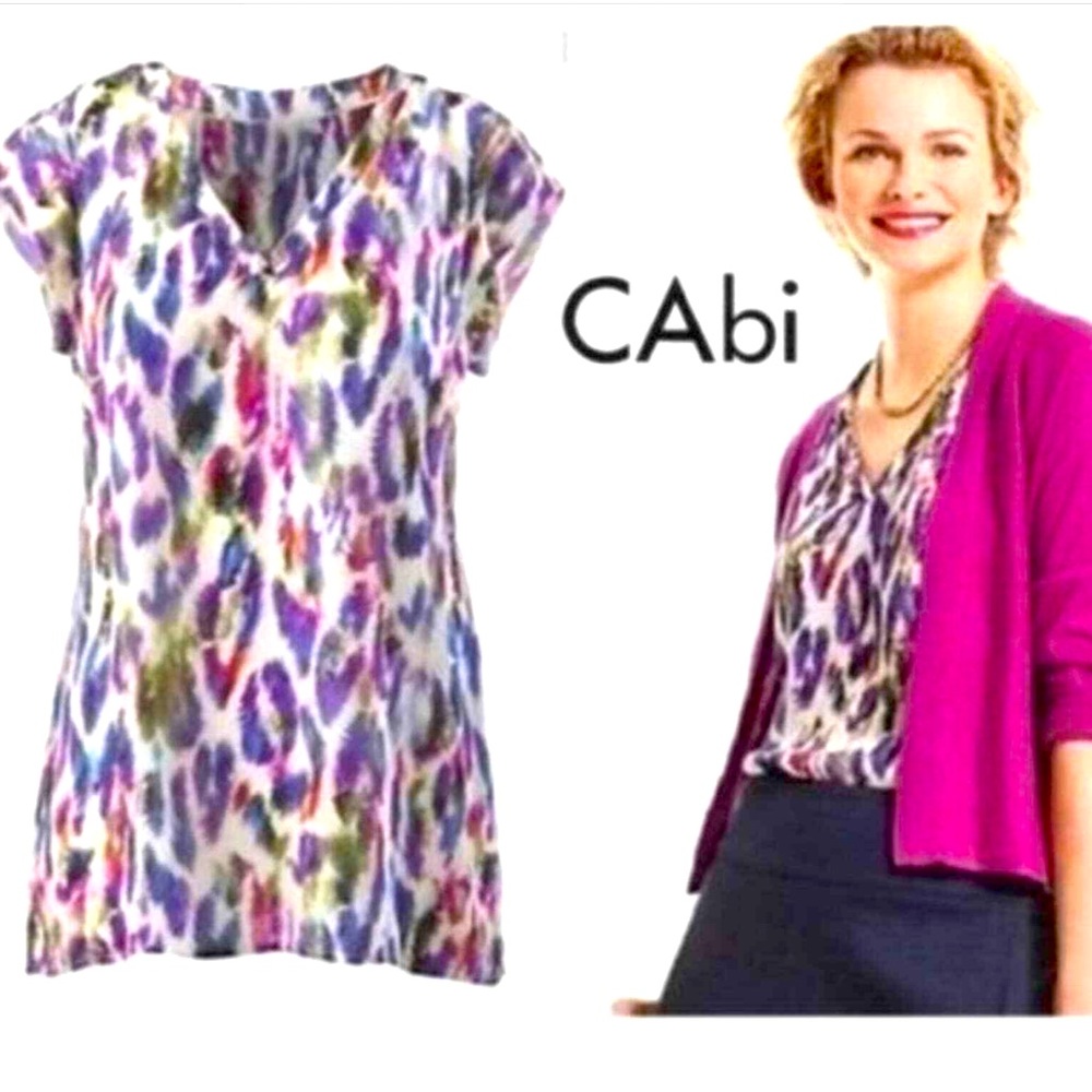 Cabi Style 5027 Plume Feather Print Multi Color - Picture 7 of 7